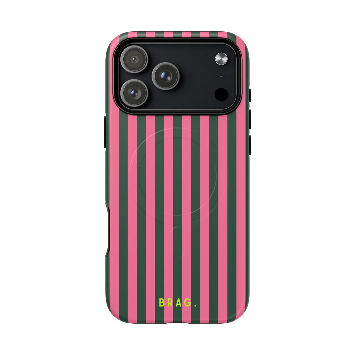 Flamingo Stripe MagSafe Tough Phone Case — Magnetic Protective Cover