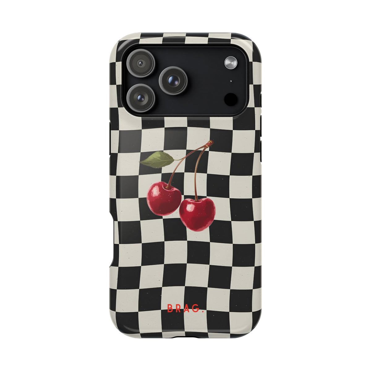 Cherry Check Magnetic Impact-Resistant Phone Case