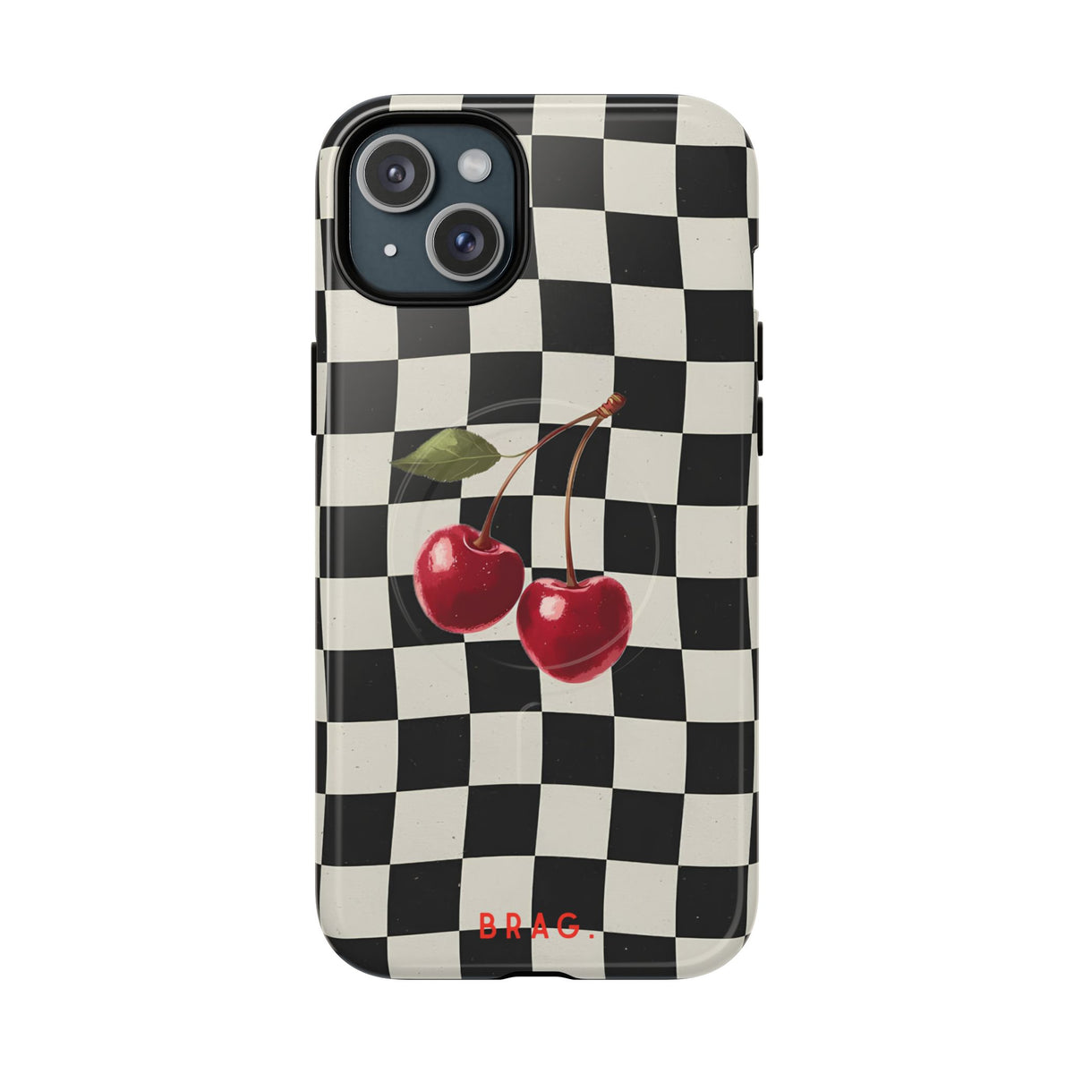 Cherry Check MagSafe Tough Phone Case — Magnetic Protective Cover