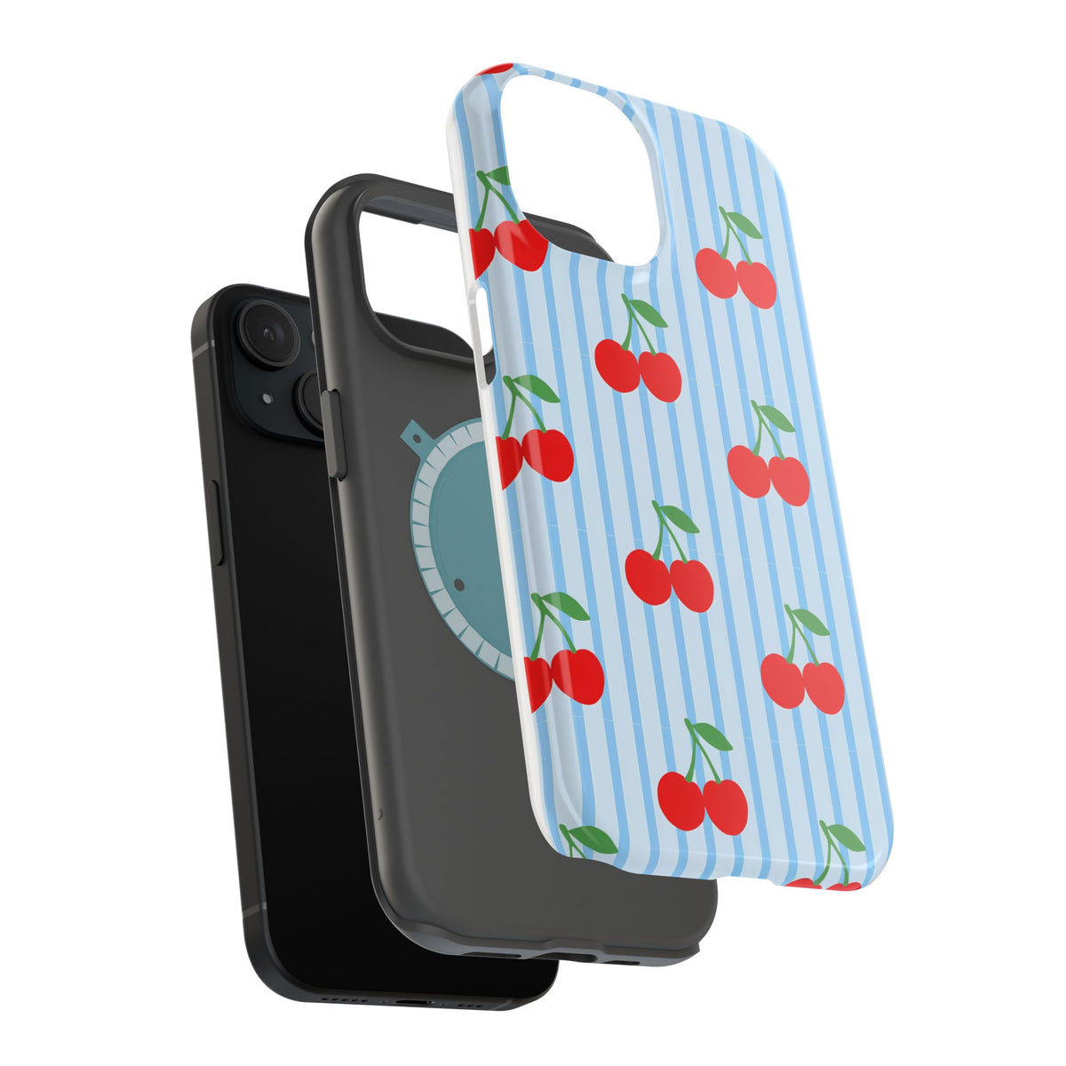 Sunday Market Magnetic Impact Phone Case — Blue Stripe Retro Design