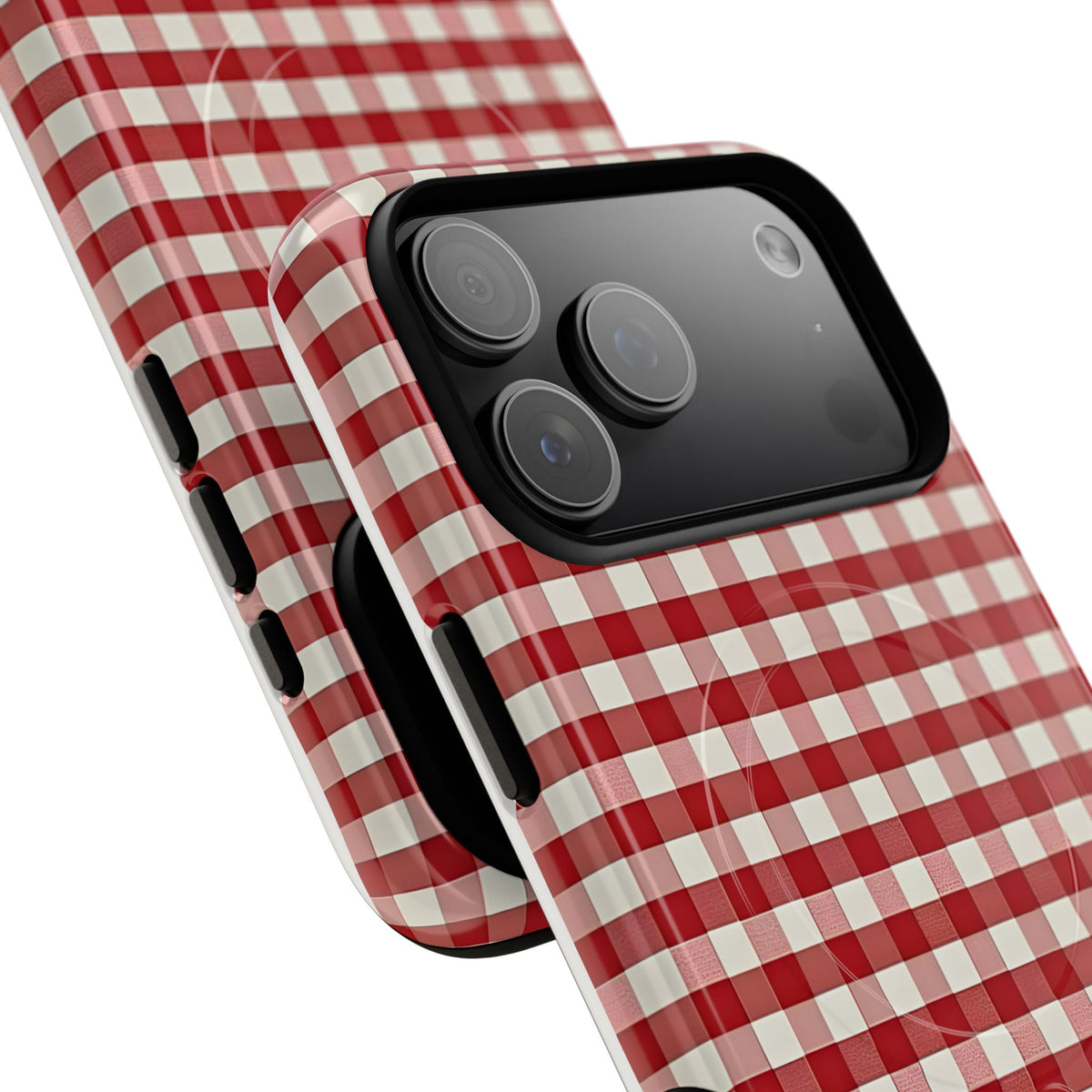 Red Gingham MagSafe Tough Phone Case — Magnetic Protective Cover