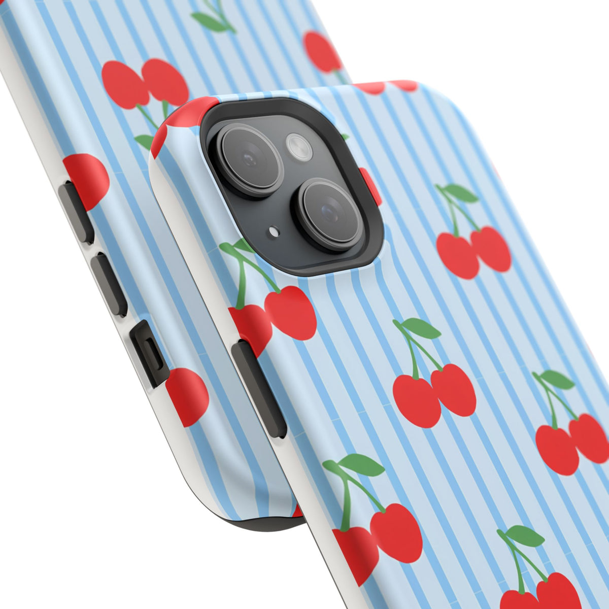 Sunday Market Magnetic Impact Phone Case — Blue Stripe Retro Design