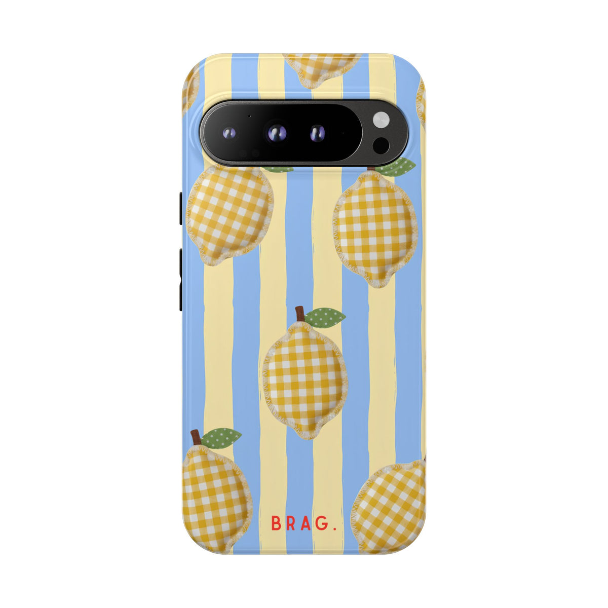 Lemon Checks Tough Phone Case – Shockproof Protective iPhone Cover