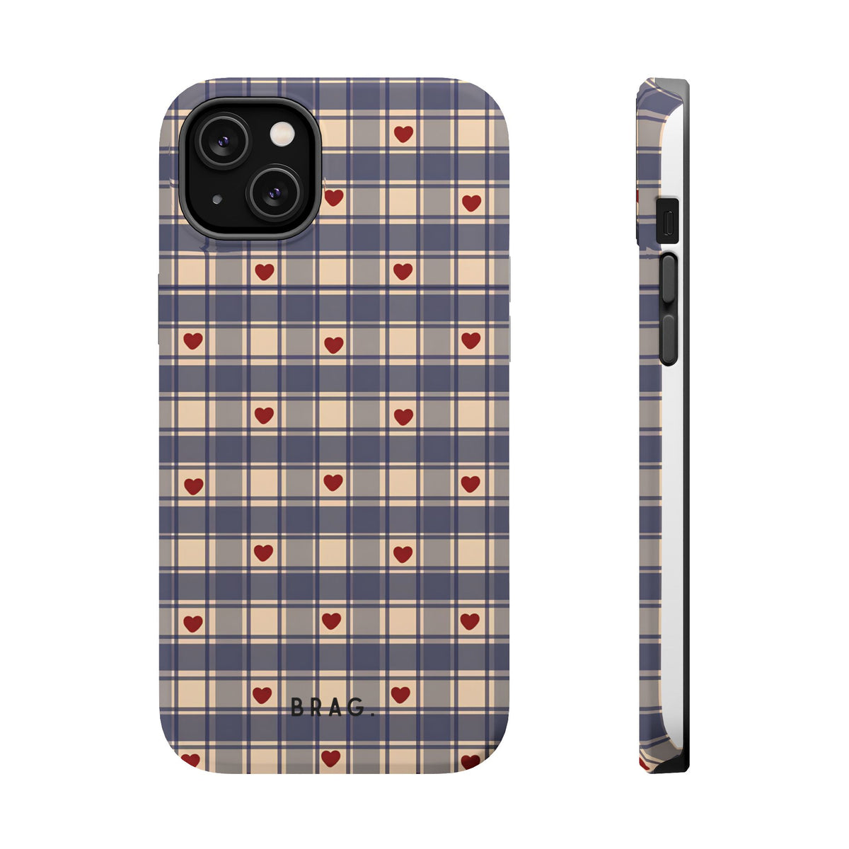 Heart Plaid Magnetic Impact-Resistant Phone Case