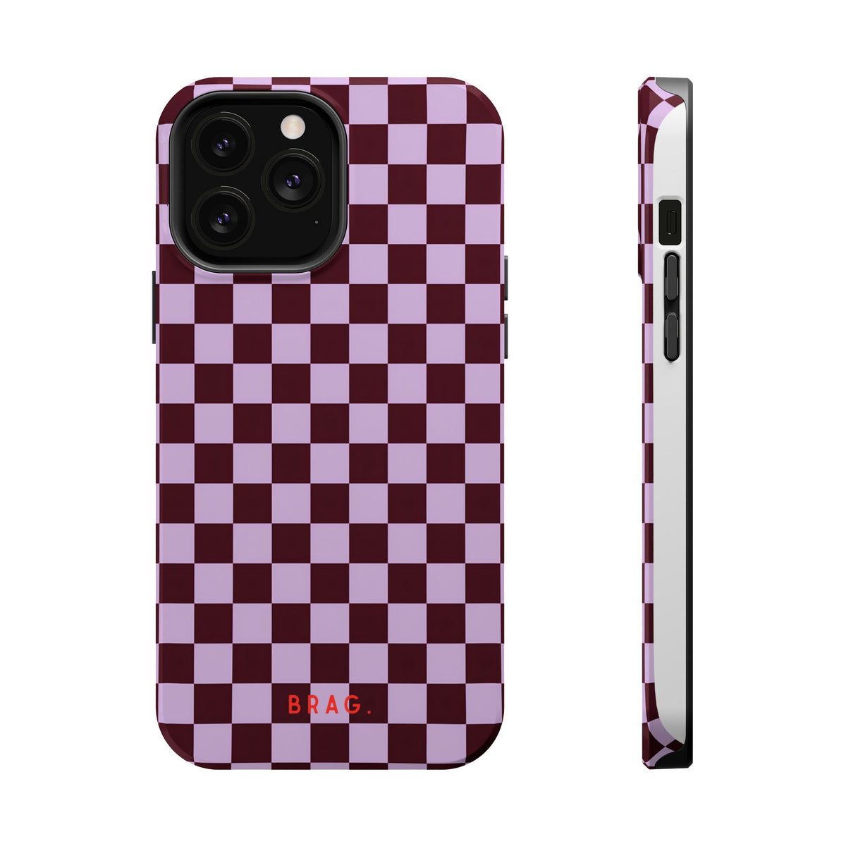 Cherry Check Magnetic Impact-Resistant Phone Case