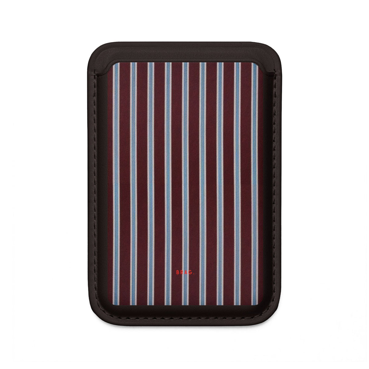 Maroon Lines MagSafe Vegan Wallet — Slim Phone Card Holder