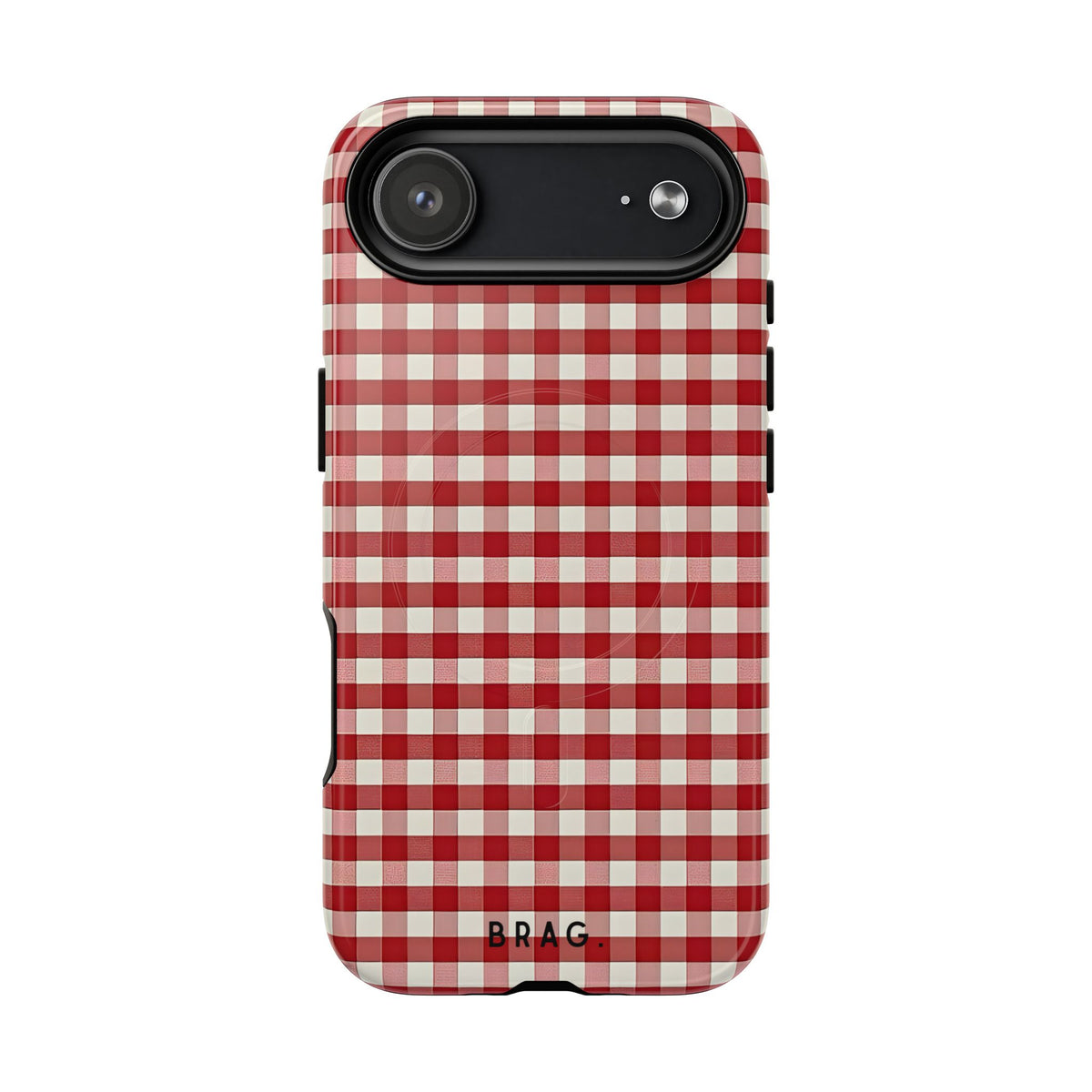 Red Gingham MagSafe Tough Phone Case — Magnetic Protective Cover