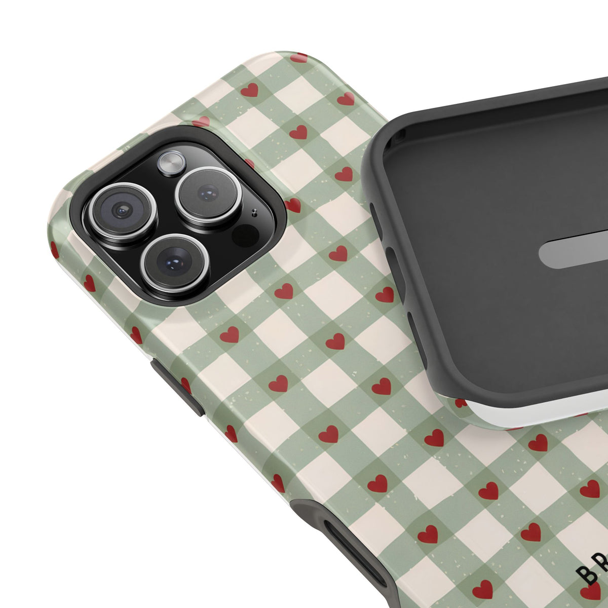 Mint Hearts Magnetic Impact-Resistant Phone Case