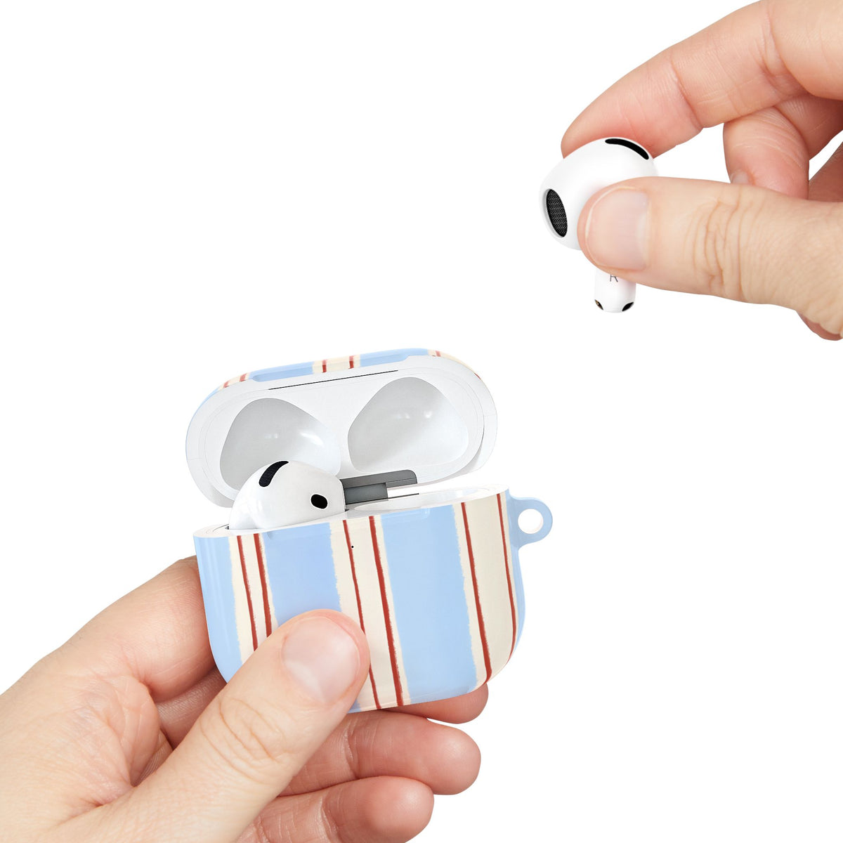 Blue Linen AirPod Case – Slim Protective Charging Case