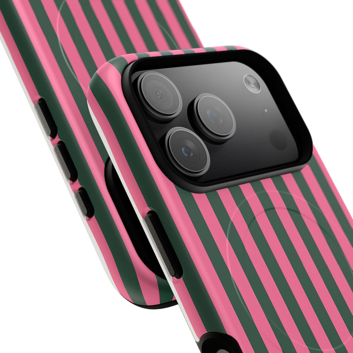 Flamingo Stripe MagSafe Tough Phone Case — Magnetic Protective Cover