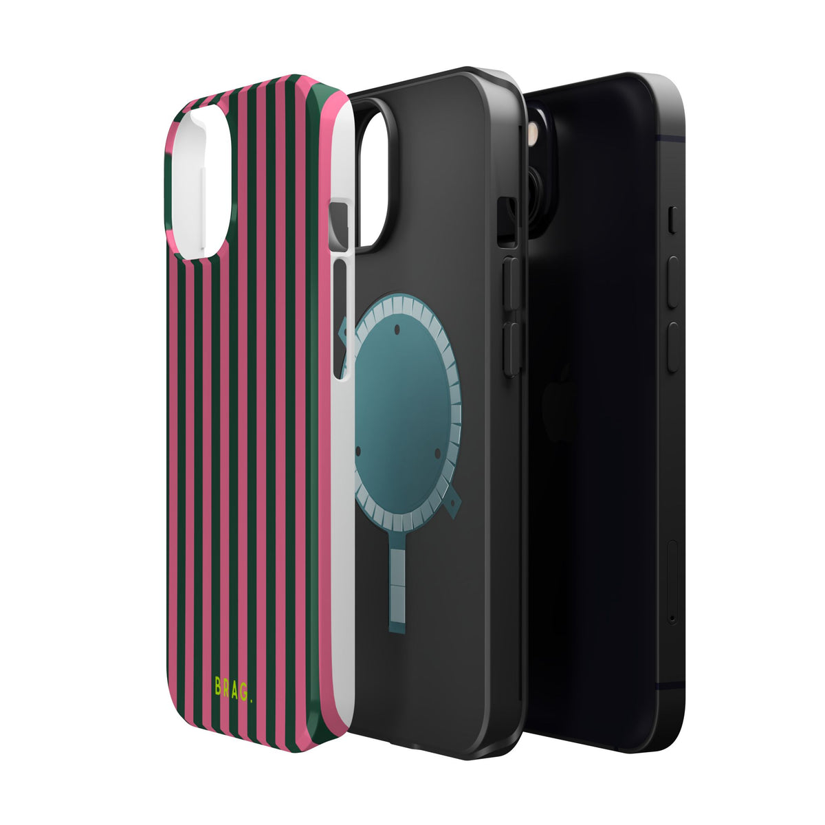 Flamingo Stripe Magnetic Impact-Resistant Phone Case