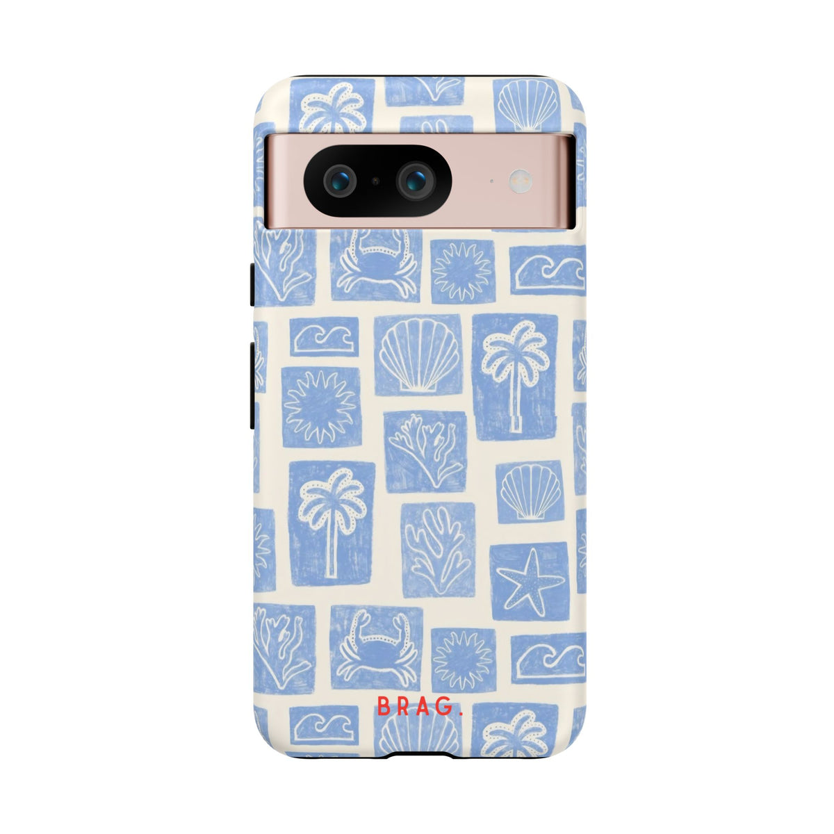 Azure Tiles Tough Phone Case – Shockproof Protective iPhone Cover