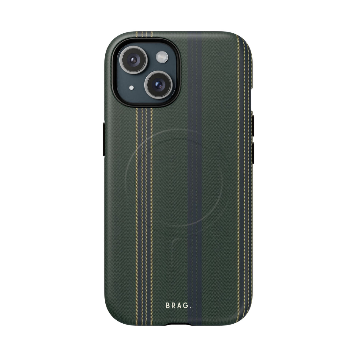 Olive Pinstripe MagSafe Tough Phone Case — Magnetic Protective Cover