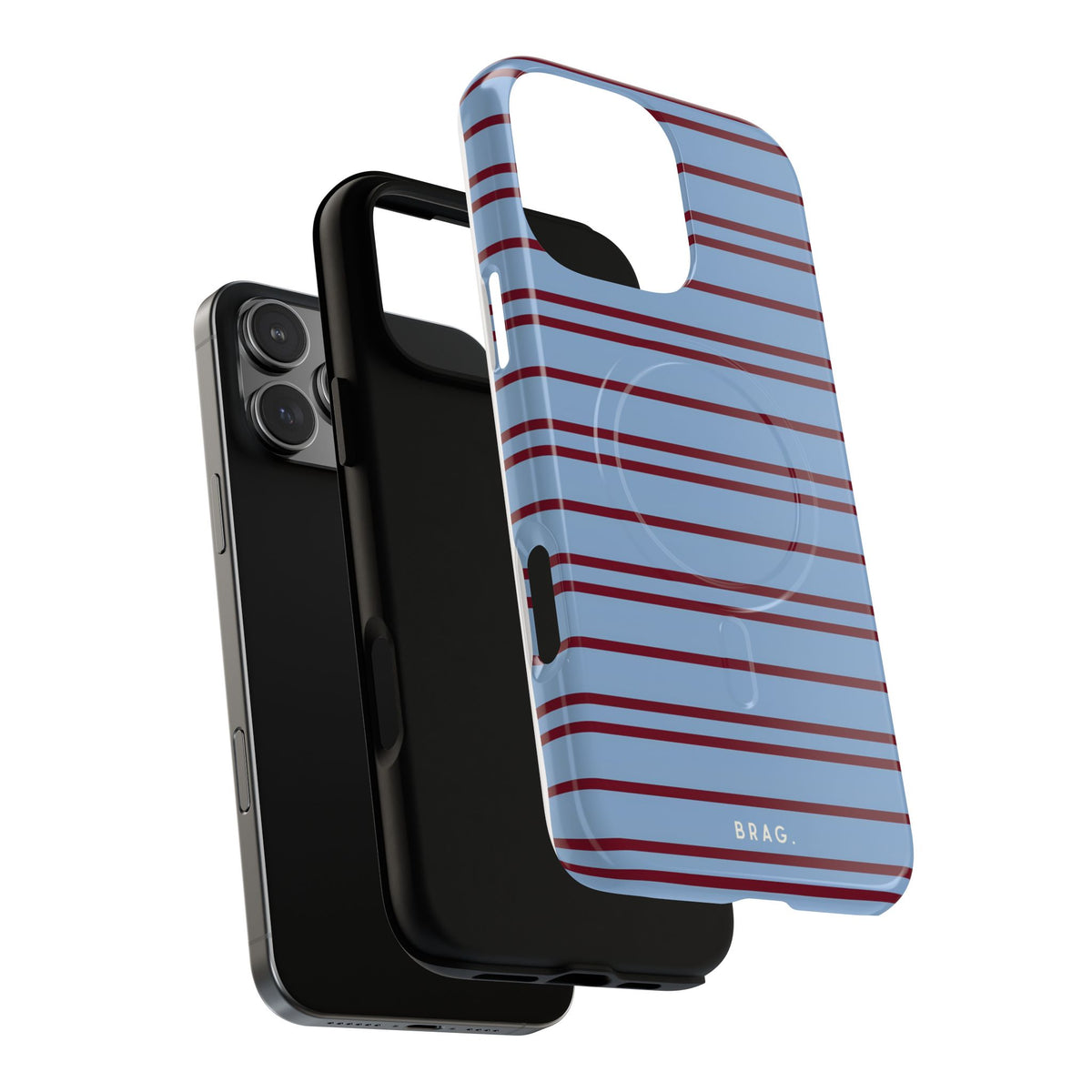 Nautical Stripe MagSafe Tough Phone Case — Magnetic Protective Cover
