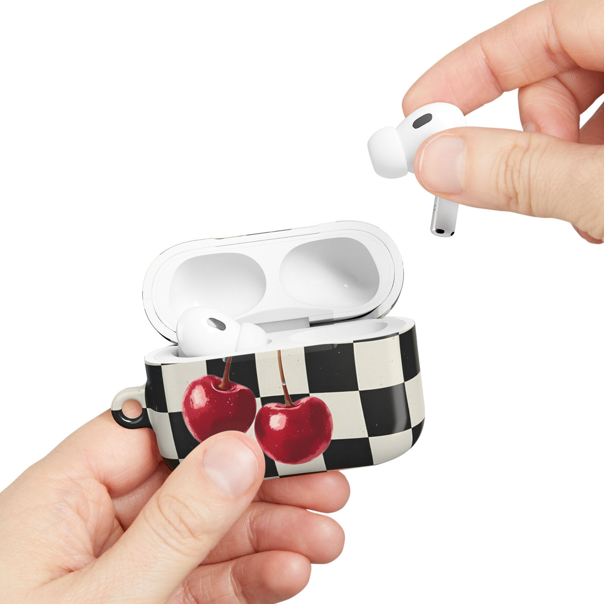 Cherry Check AirPod Case – Slim Protective Charging Case