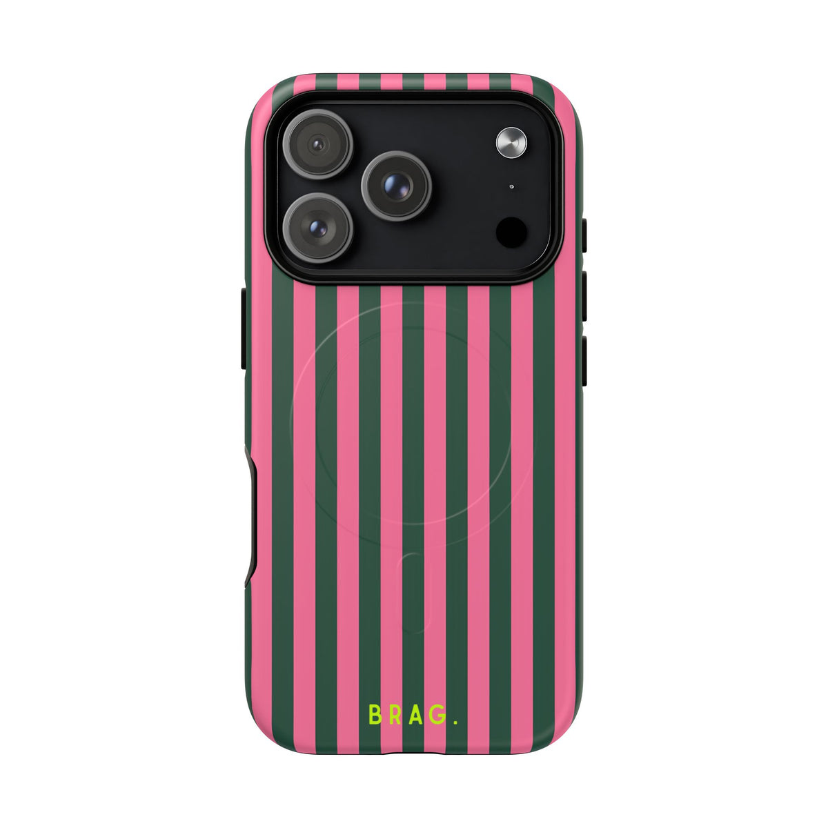 Flamingo Stripe MagSafe Tough Phone Case — Magnetic Protective Cover