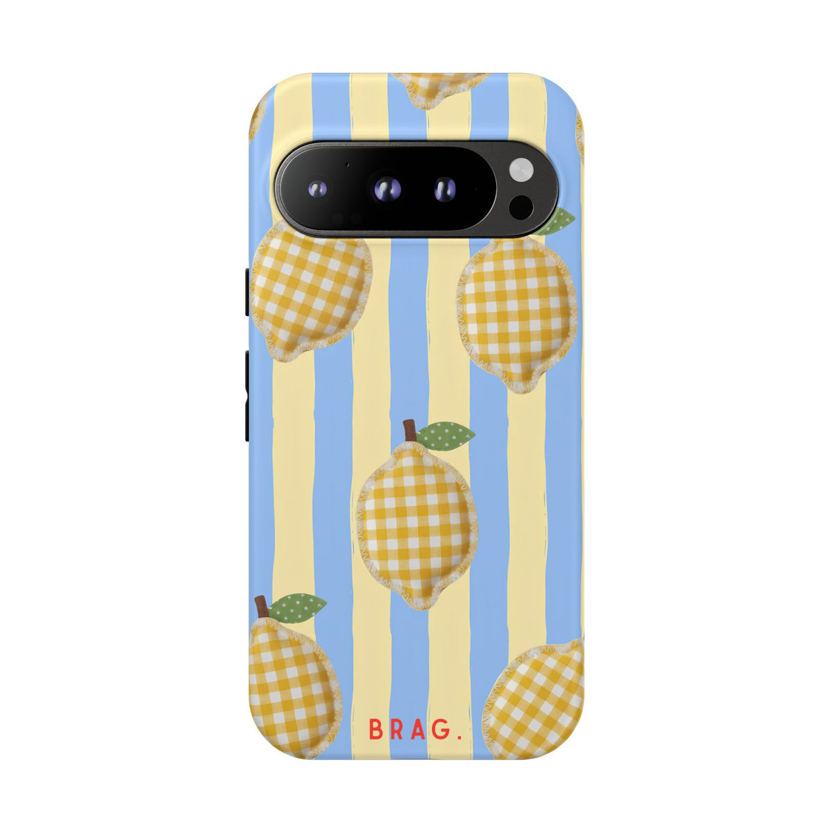 Lemon Checks Tough Phone Case – Shockproof Protective iPhone Cover