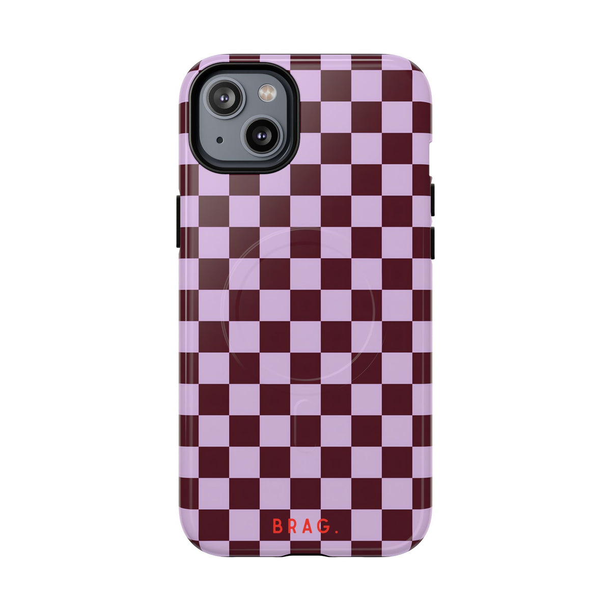 Cherry Check MagSafe Tough Phone Case — Magnetic Protective Cover