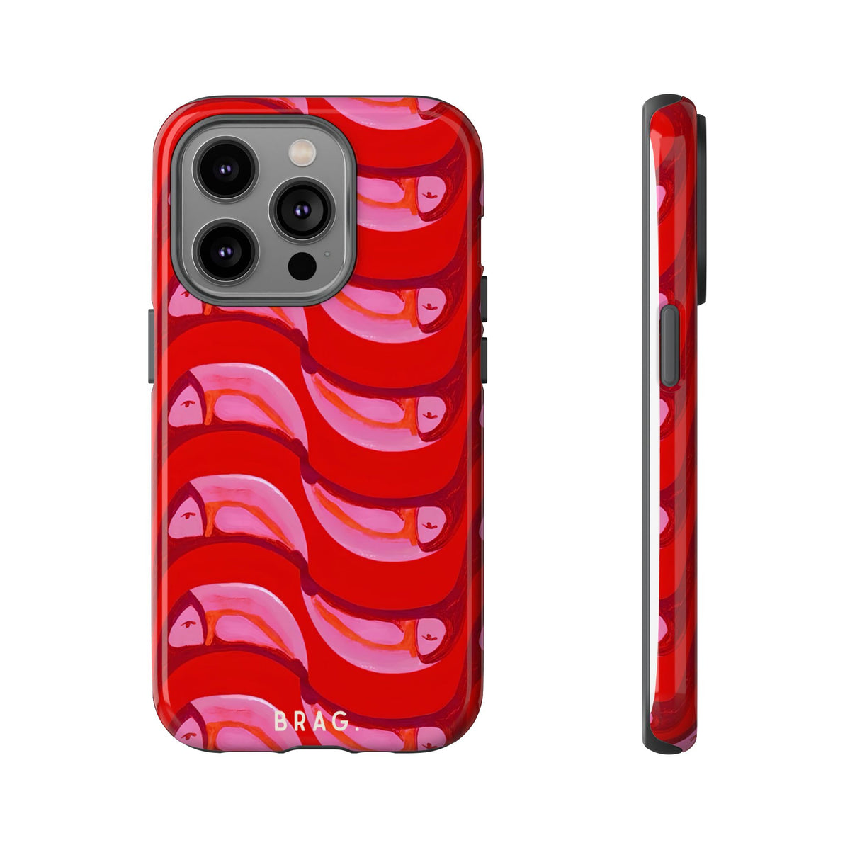 Pink Current Tough Phone Case – Shockproof Protective iPhone Cover
