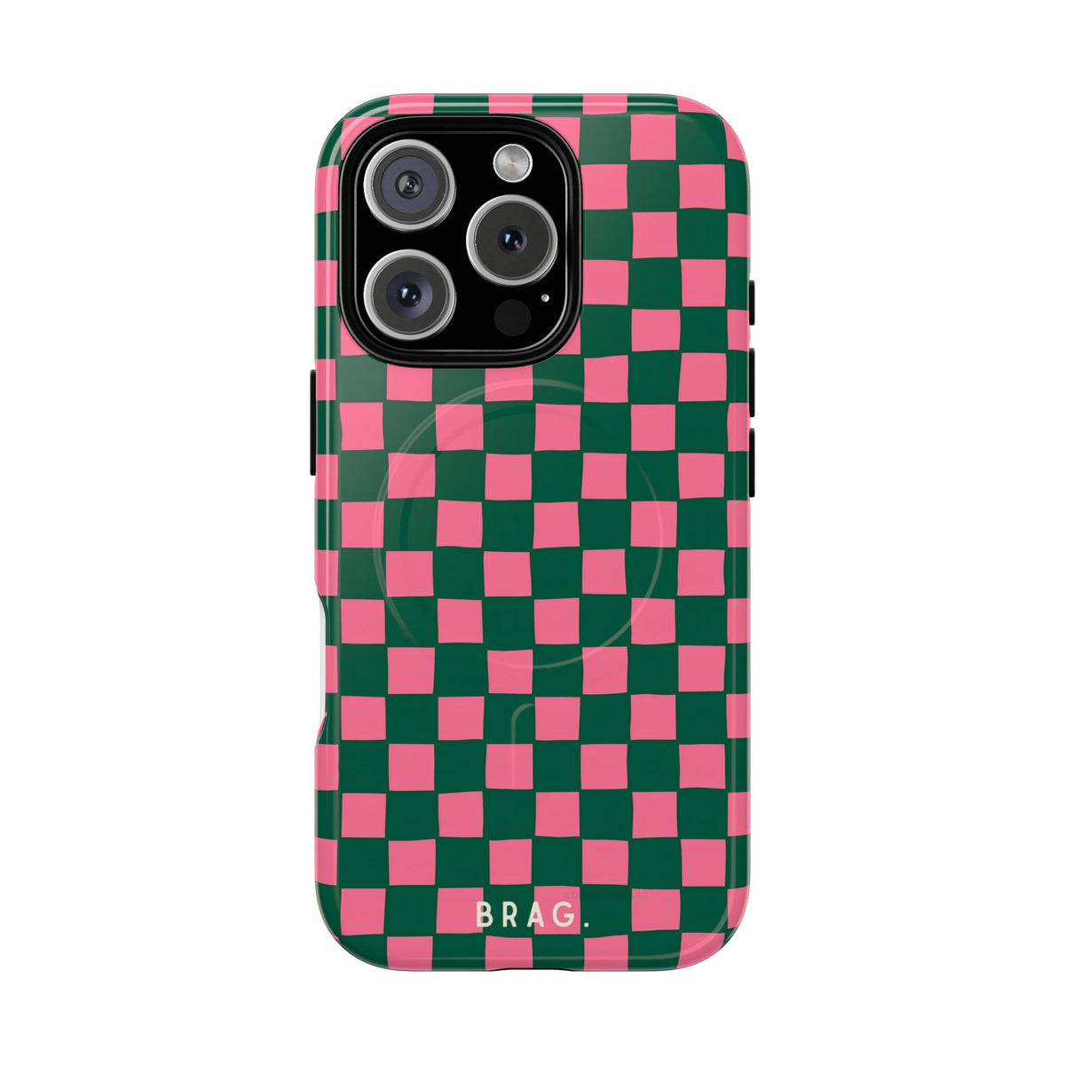 Rasberry Checks MagSafe Tough Phone Case — Magnetic Protective Cover
