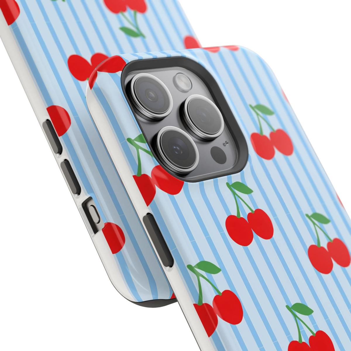Sunday Market Magnetic Impact Phone Case — Blue Stripe Retro Design