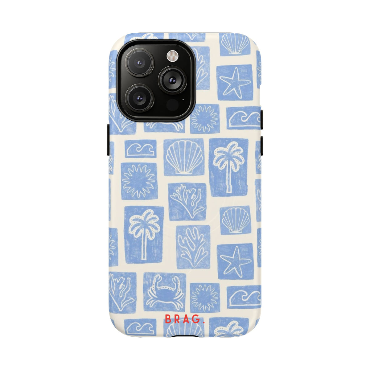 Azure Tiles MagSafe Tough Phone Case — Magnetic Protective Cover