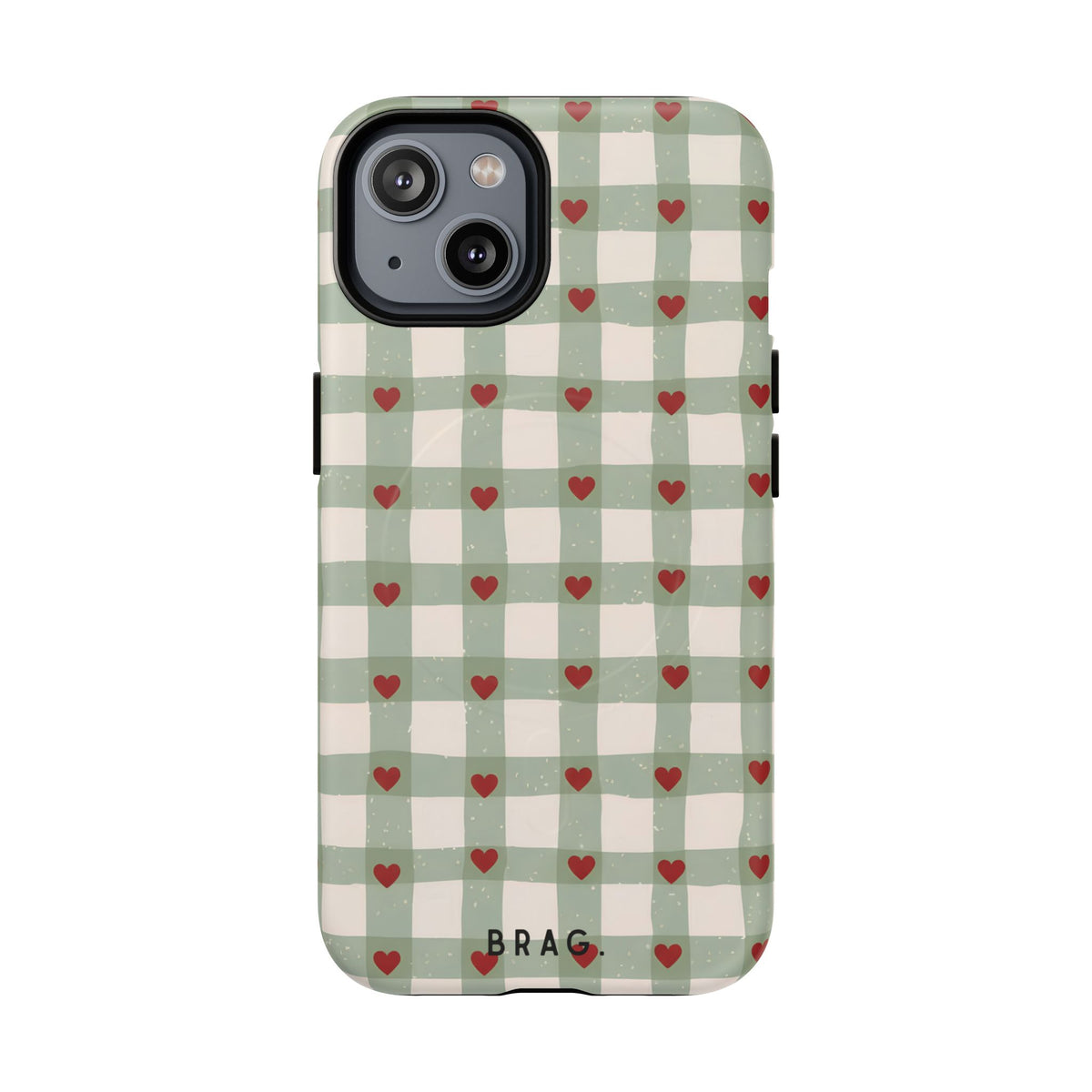 Mint Hearts MagSafe Tough Phone Case — Magnetic Protective Cover