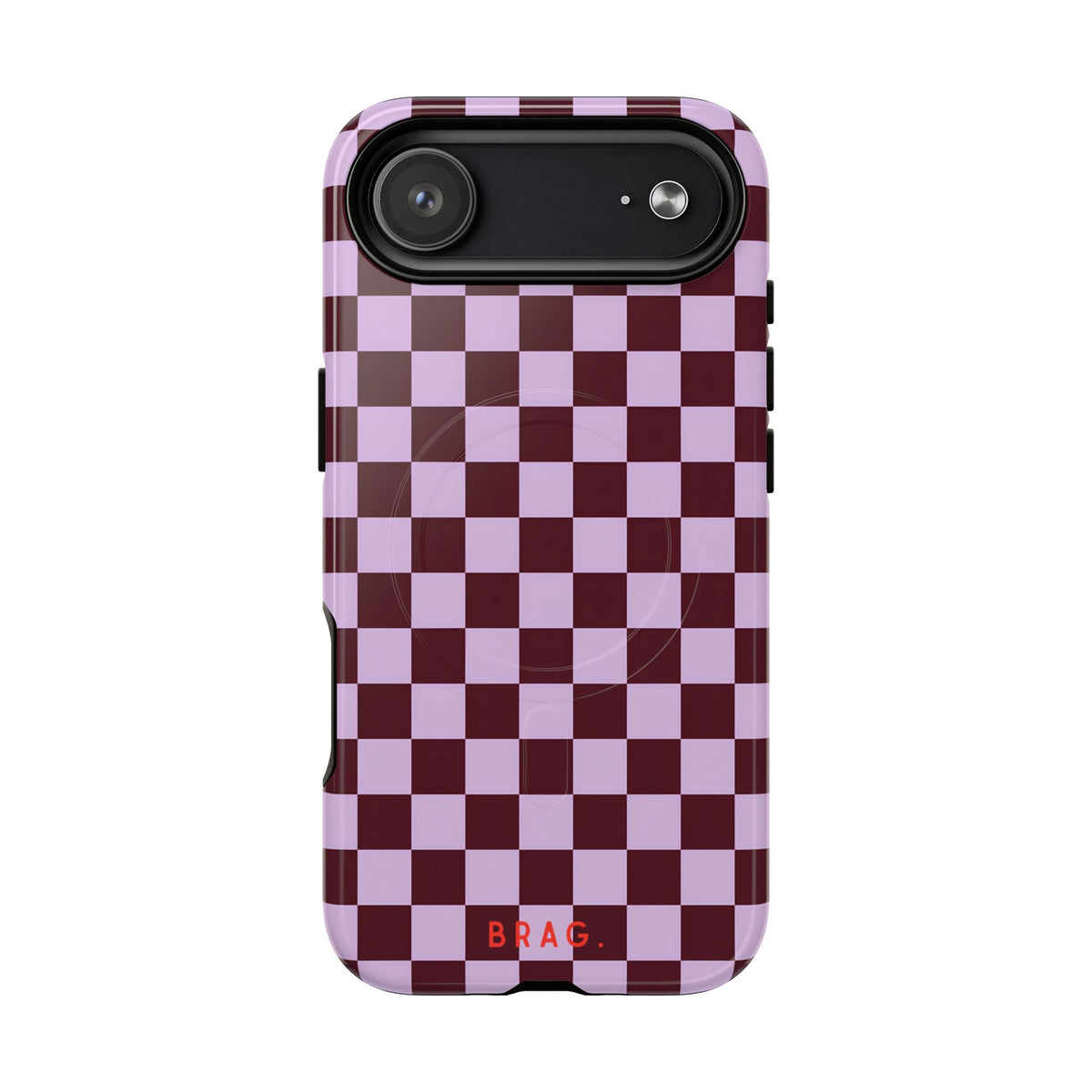 Cherry Check MagSafe Tough Phone Case — Magnetic Protective Cover
