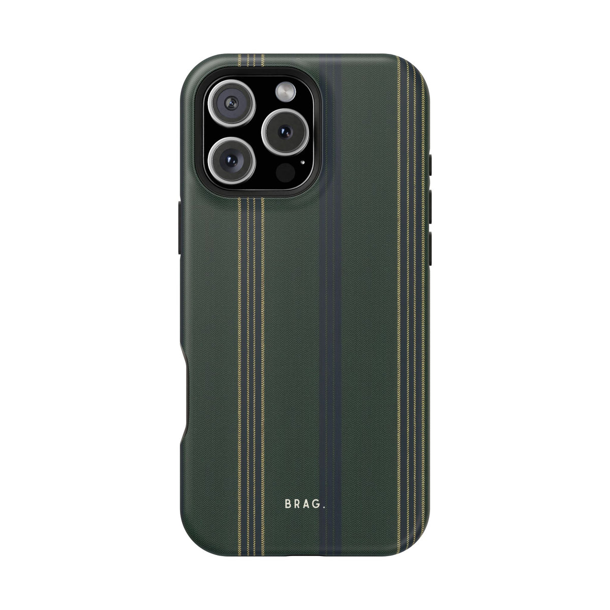Olive Pinstripe Magnetic Impact-Resistant Phone Case