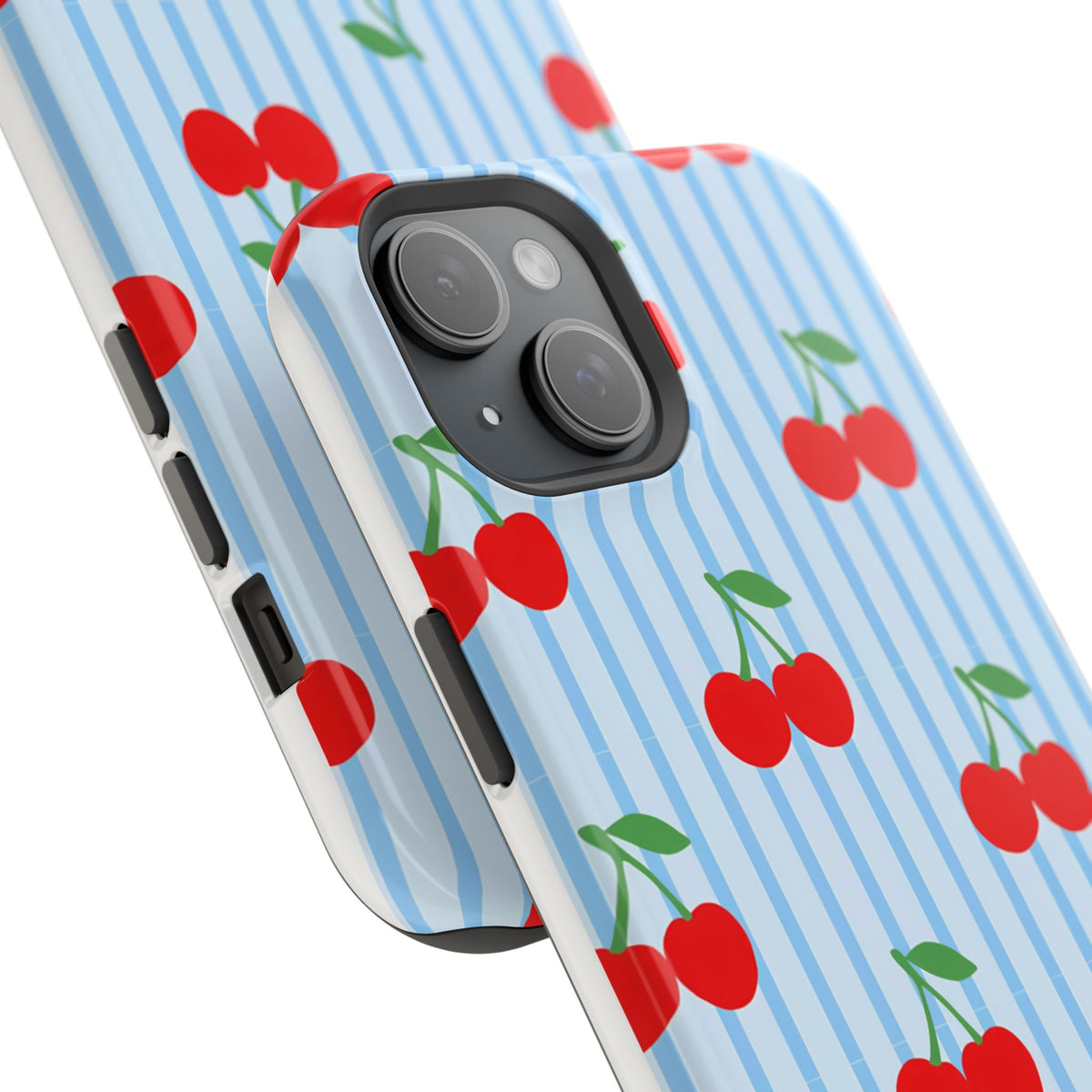 Sunday Market Magnetic Impact Phone Case — Blue Stripe Retro Design
