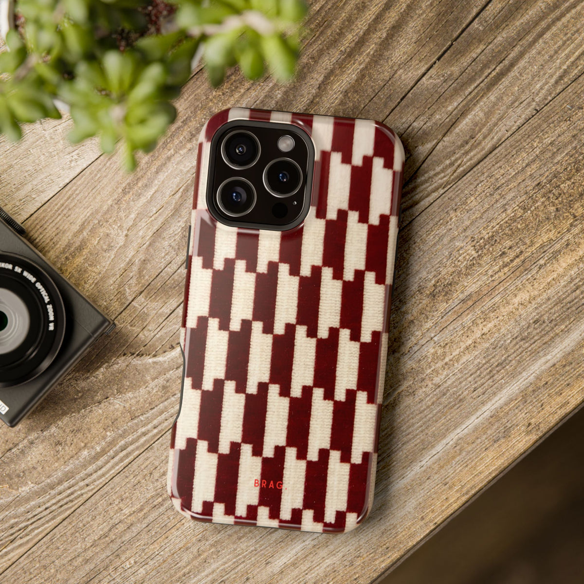 Wine & Cream Magnetic Impact-Resistant Phone Case