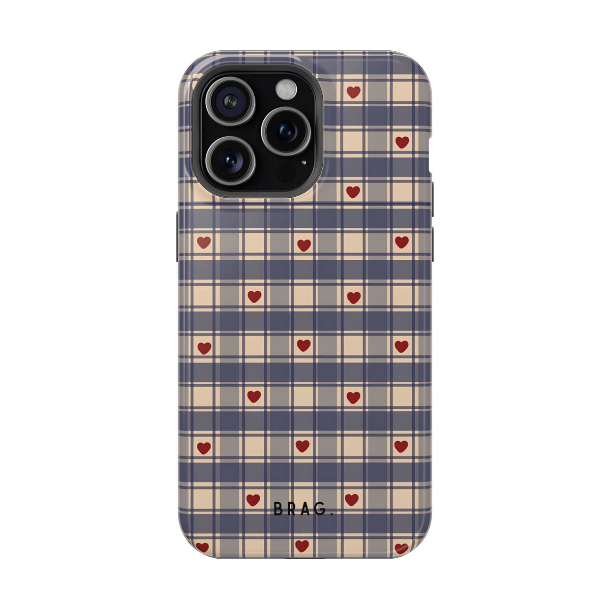 Heart Plaid Magnetic Impact-Resistant Phone Case