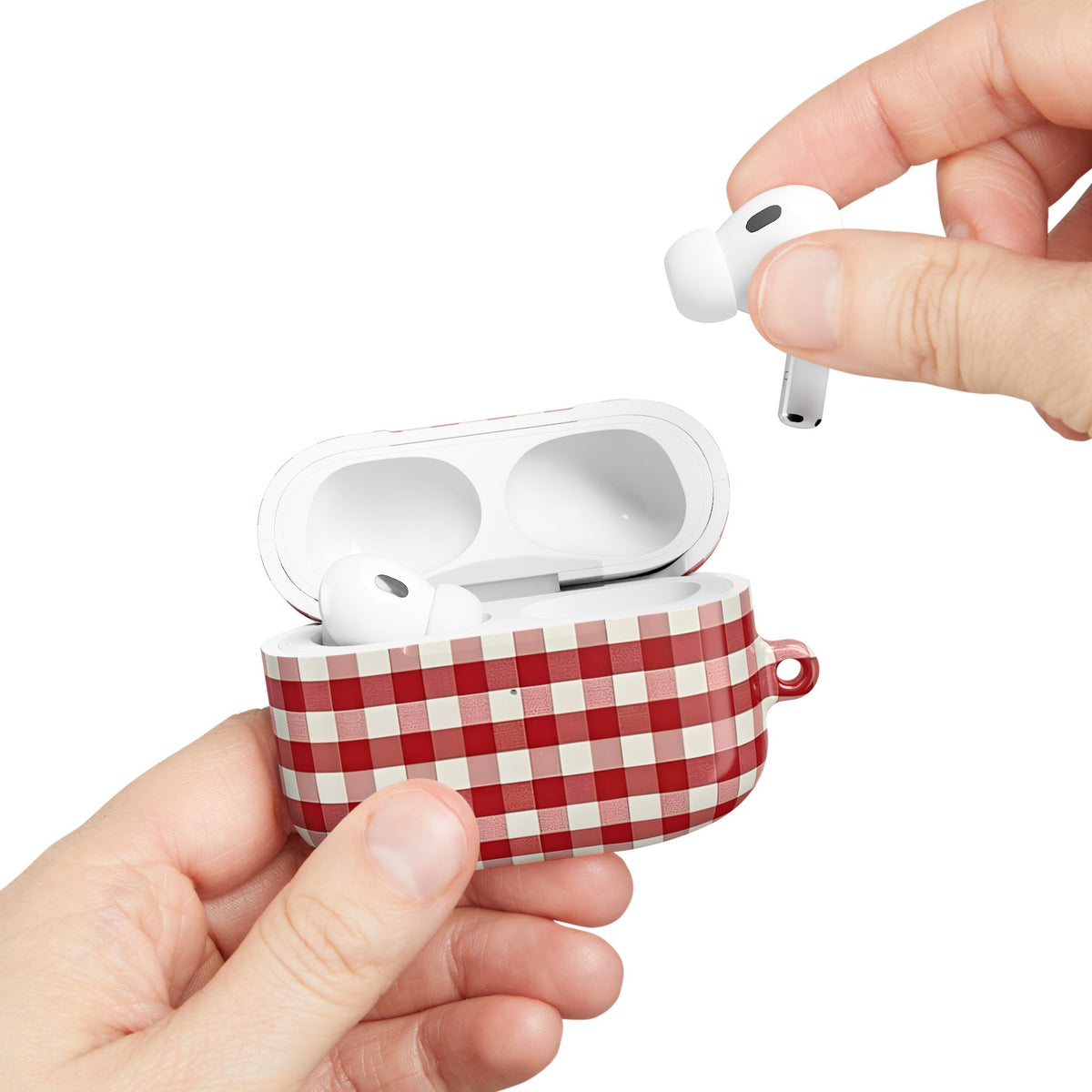 Red Gingham AirPod Case – Slim Protective Charging Case