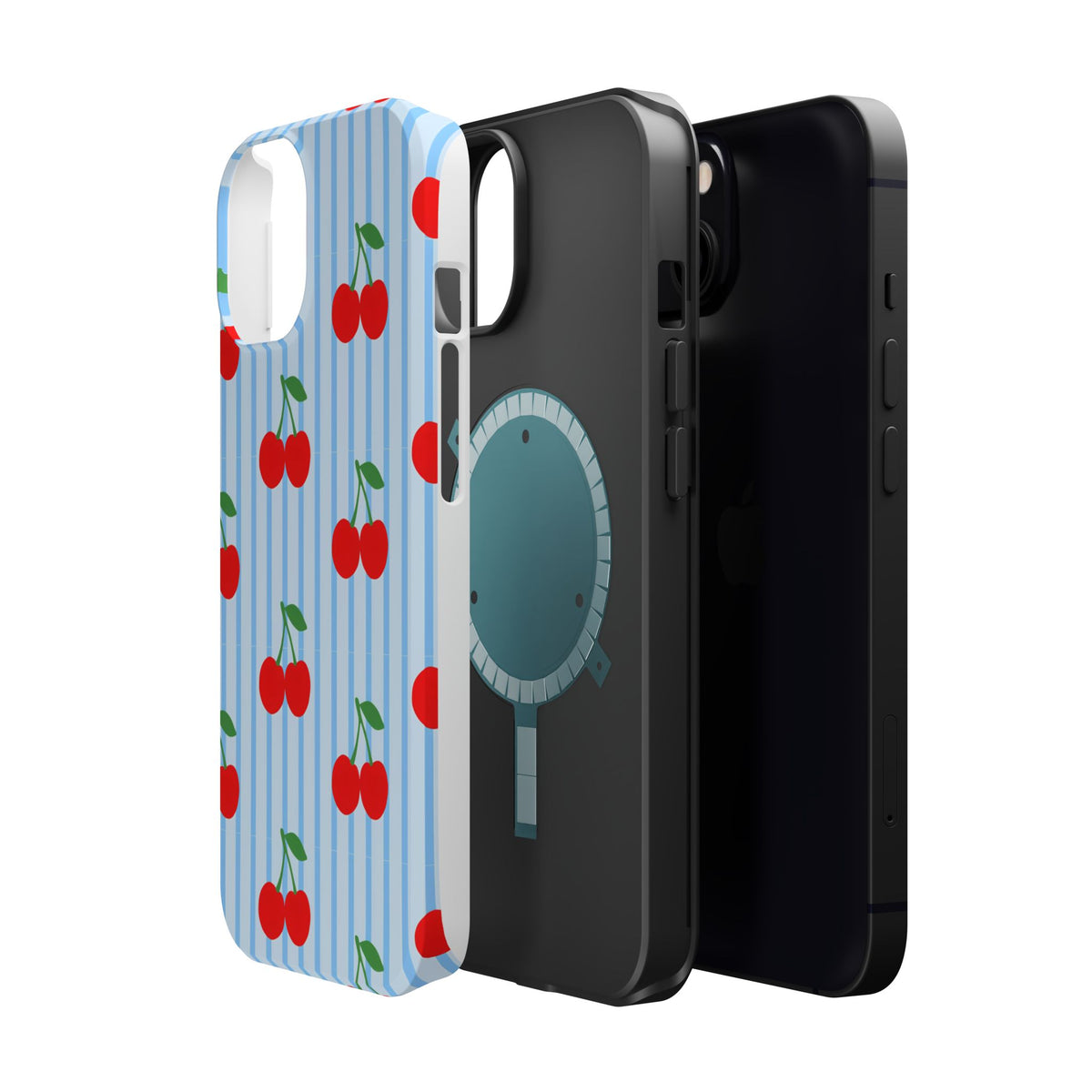Sunday Market Magnetic Impact Phone Case — Blue Stripe Retro Design