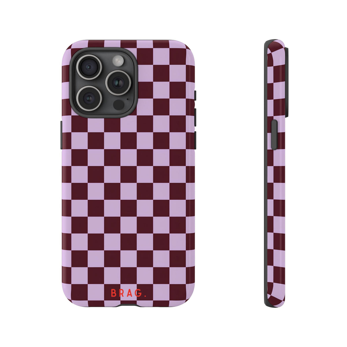 Cherry Check Tough Phone Case – Shockproof Protective iPhone Cover
