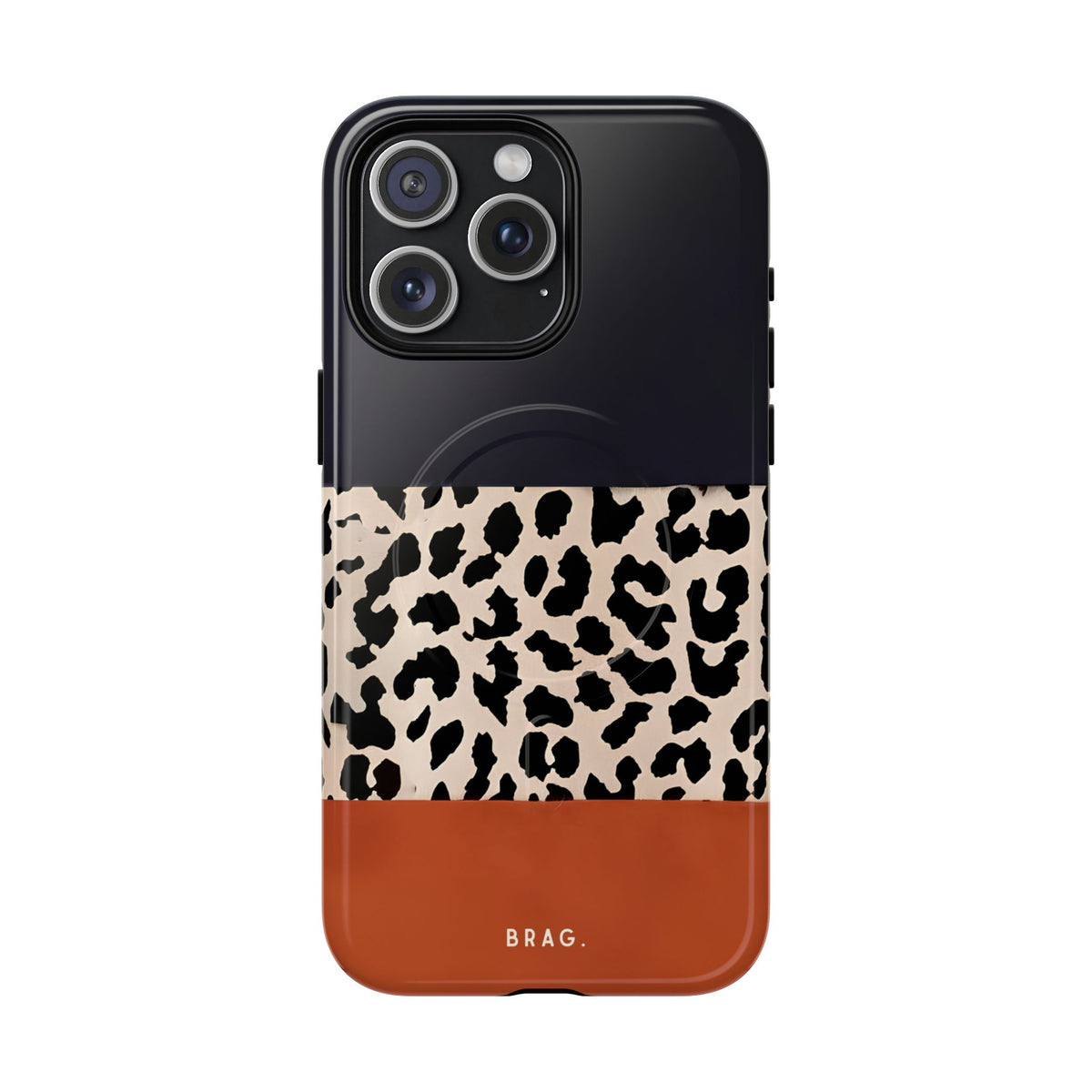 Leopard Block MagSafe Tough Phone Case — Magnetic Protective Cover