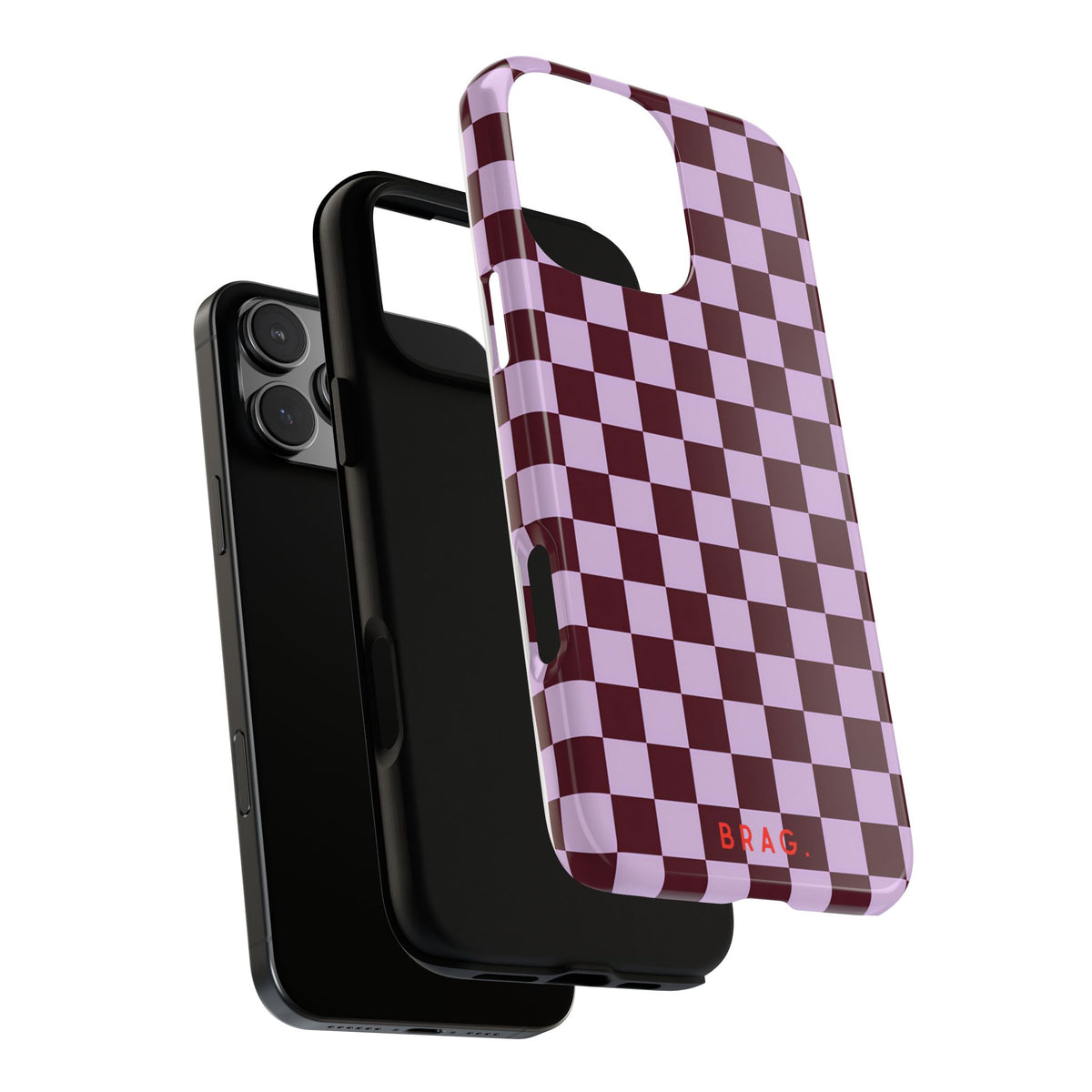 Cherry Check Tough Phone Case – Shockproof Protective iPhone Cover