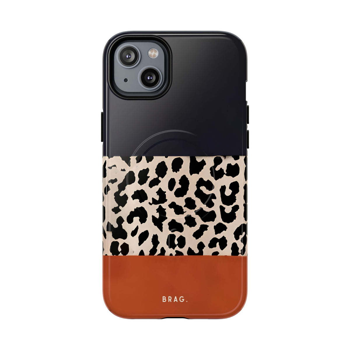 Leopard Block MagSafe Tough Phone Case — Magnetic Protective Cover