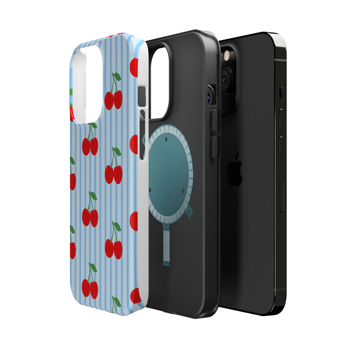 Sunday Market Magnetic Impact Phone Case — Blue Stripe Retro Design