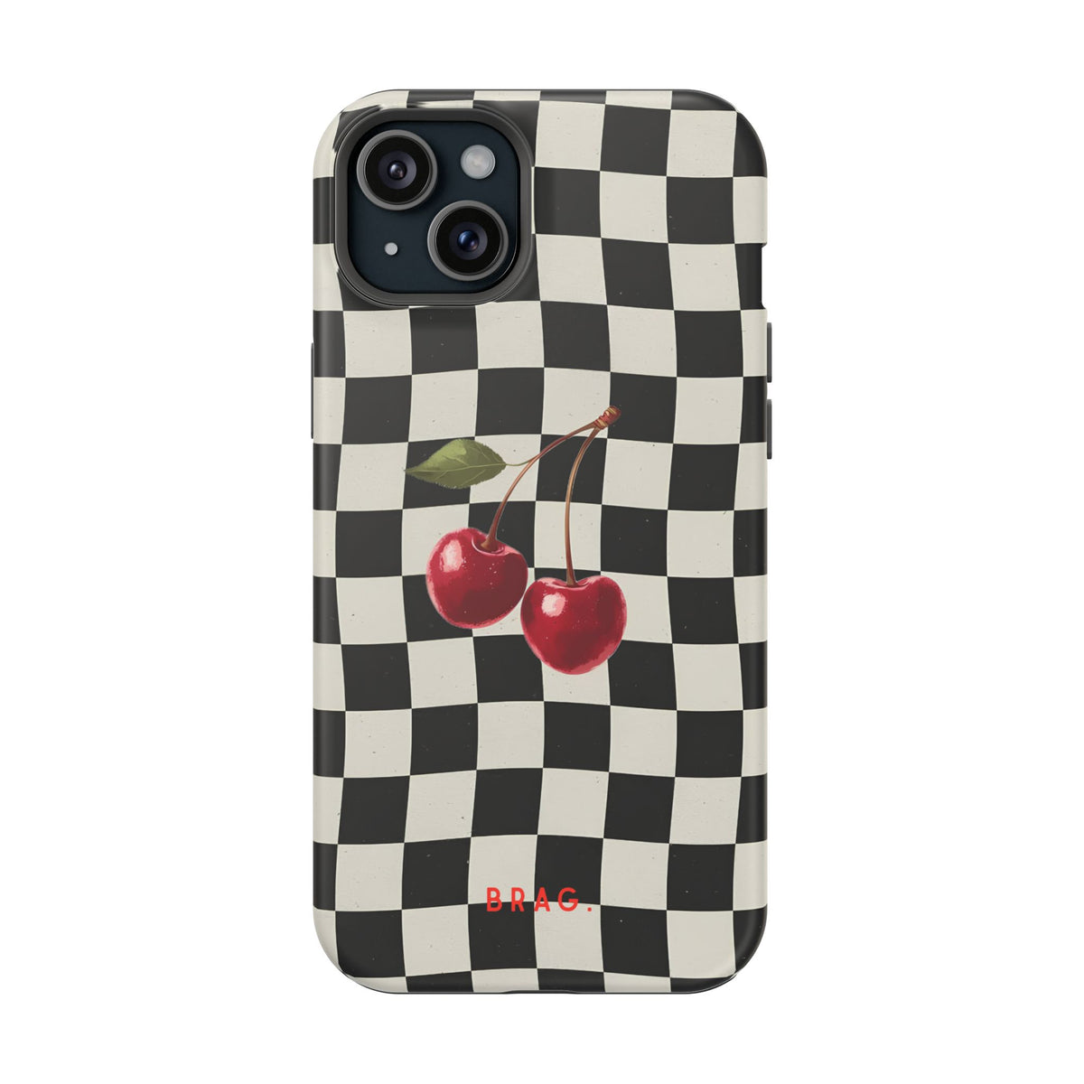 Cherry Check Magnetic Impact-Resistant Phone Case
