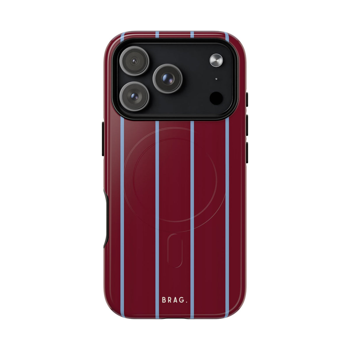 Bordeaux Stripe MagSafe Tough Phone Case — Magnetic Protective Cover