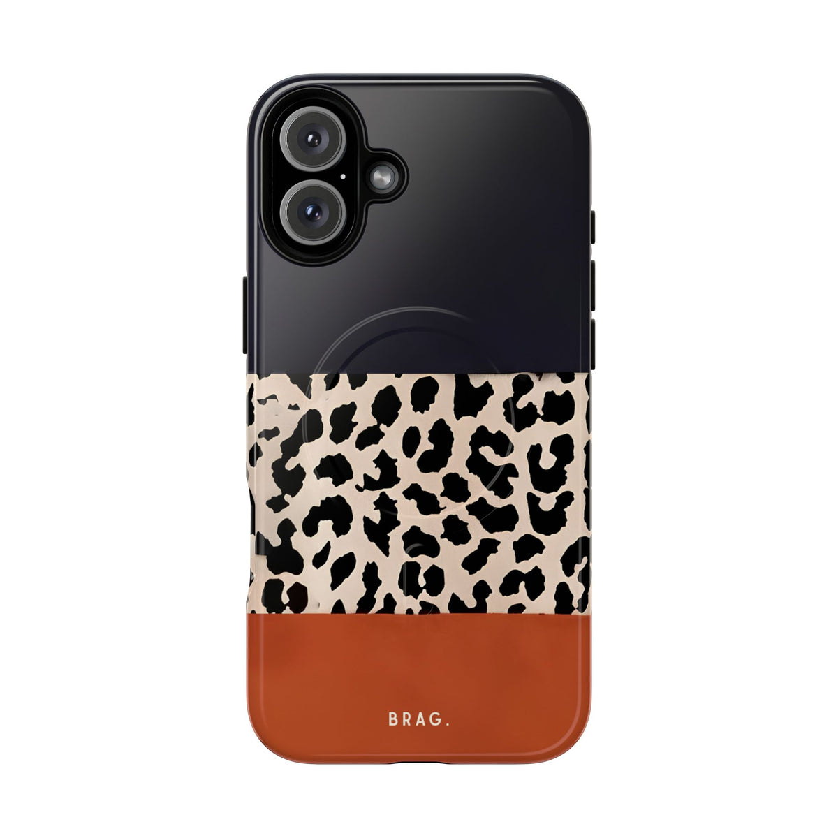 Leopard Block MagSafe Tough Phone Case — Magnetic Protective Cover