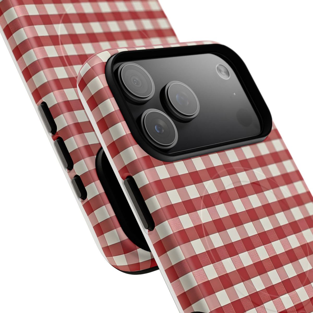 Red Gingham MagSafe Tough Phone Case — Magnetic Protective Cover