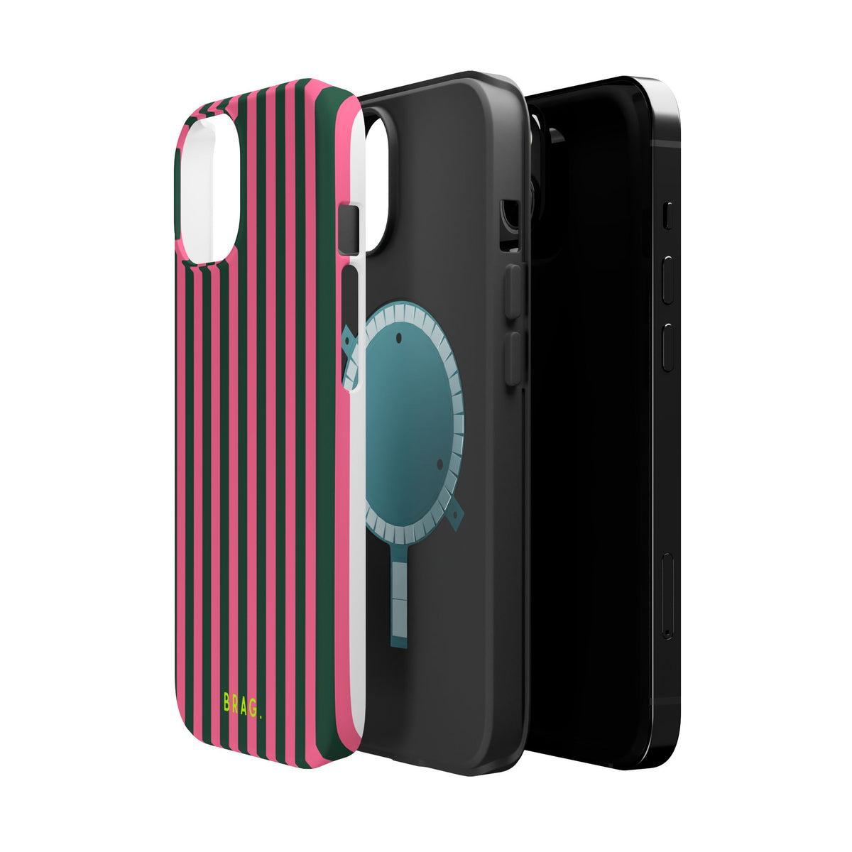 Flamingo Stripe Magnetic Impact-Resistant Phone Case