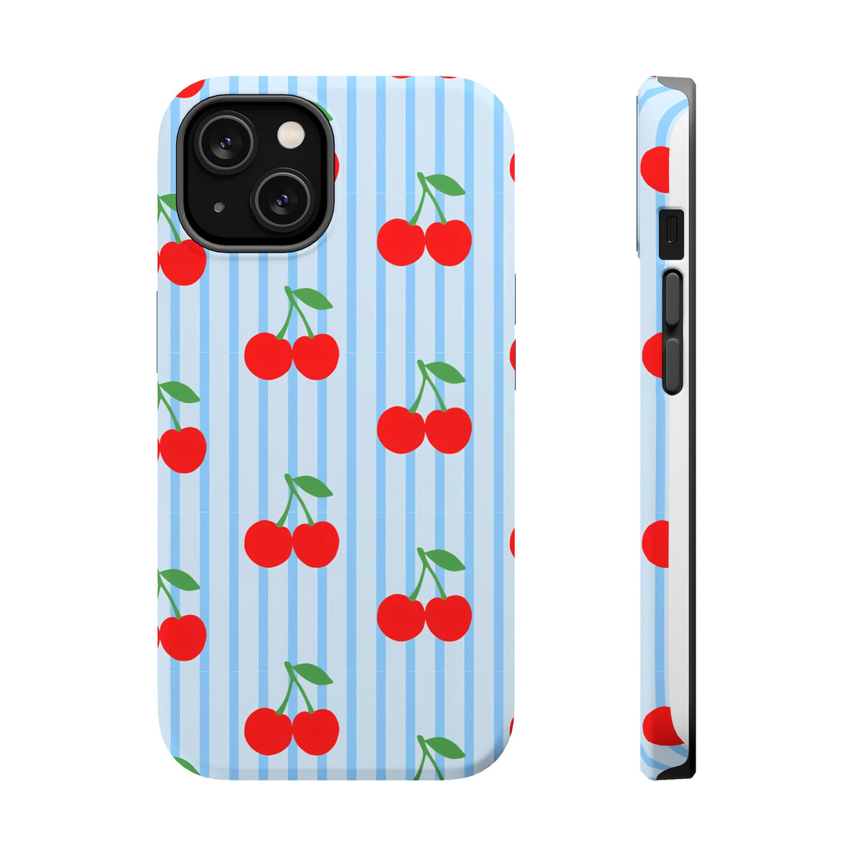 Sunday Market Magnetic Impact Phone Case — Blue Stripe Retro Design
