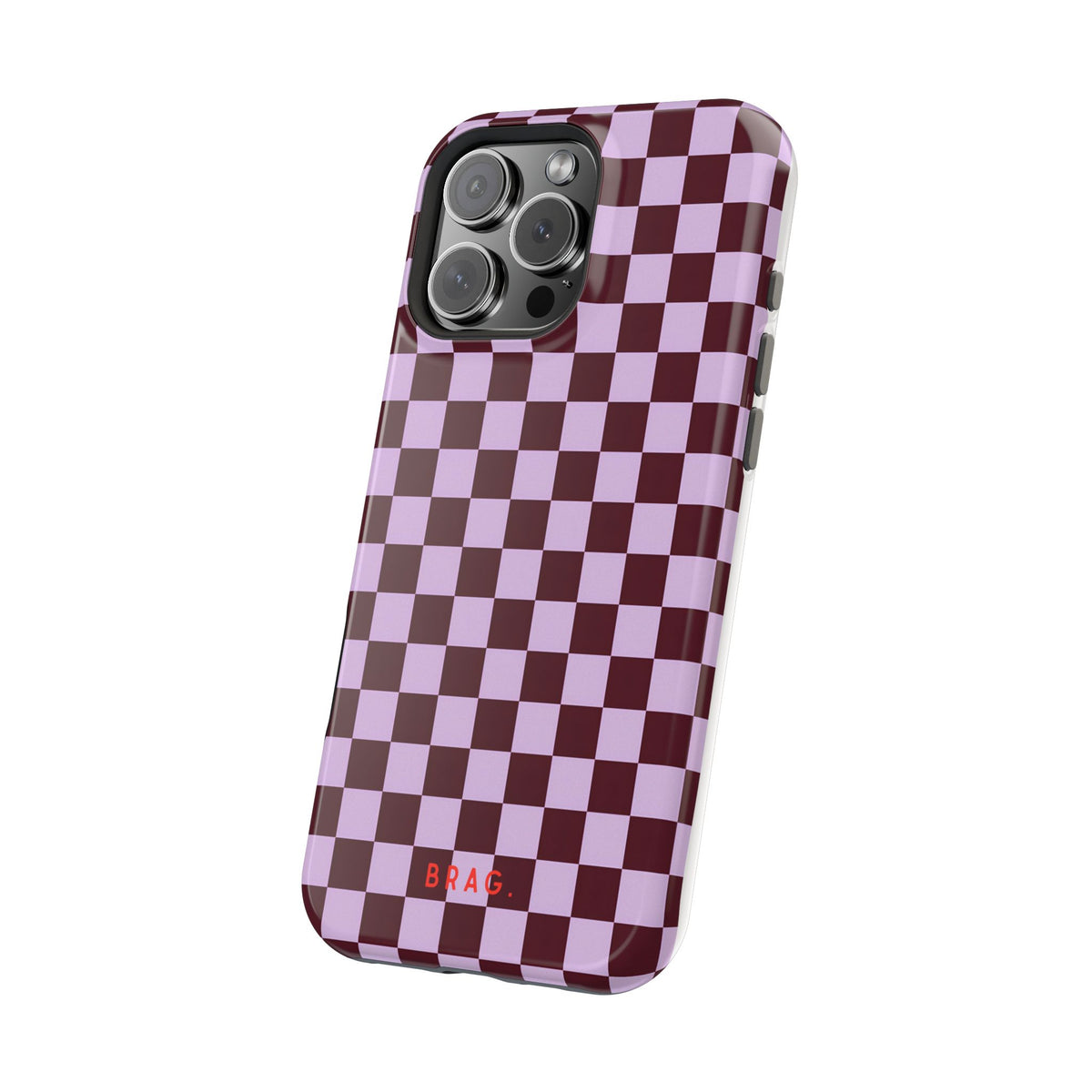 Cherry Check Magnetic Impact-Resistant Phone Case