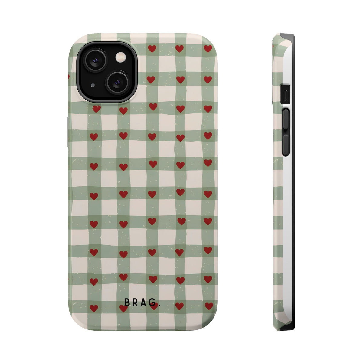 Mint Hearts Magnetic Impact-Resistant Phone Case