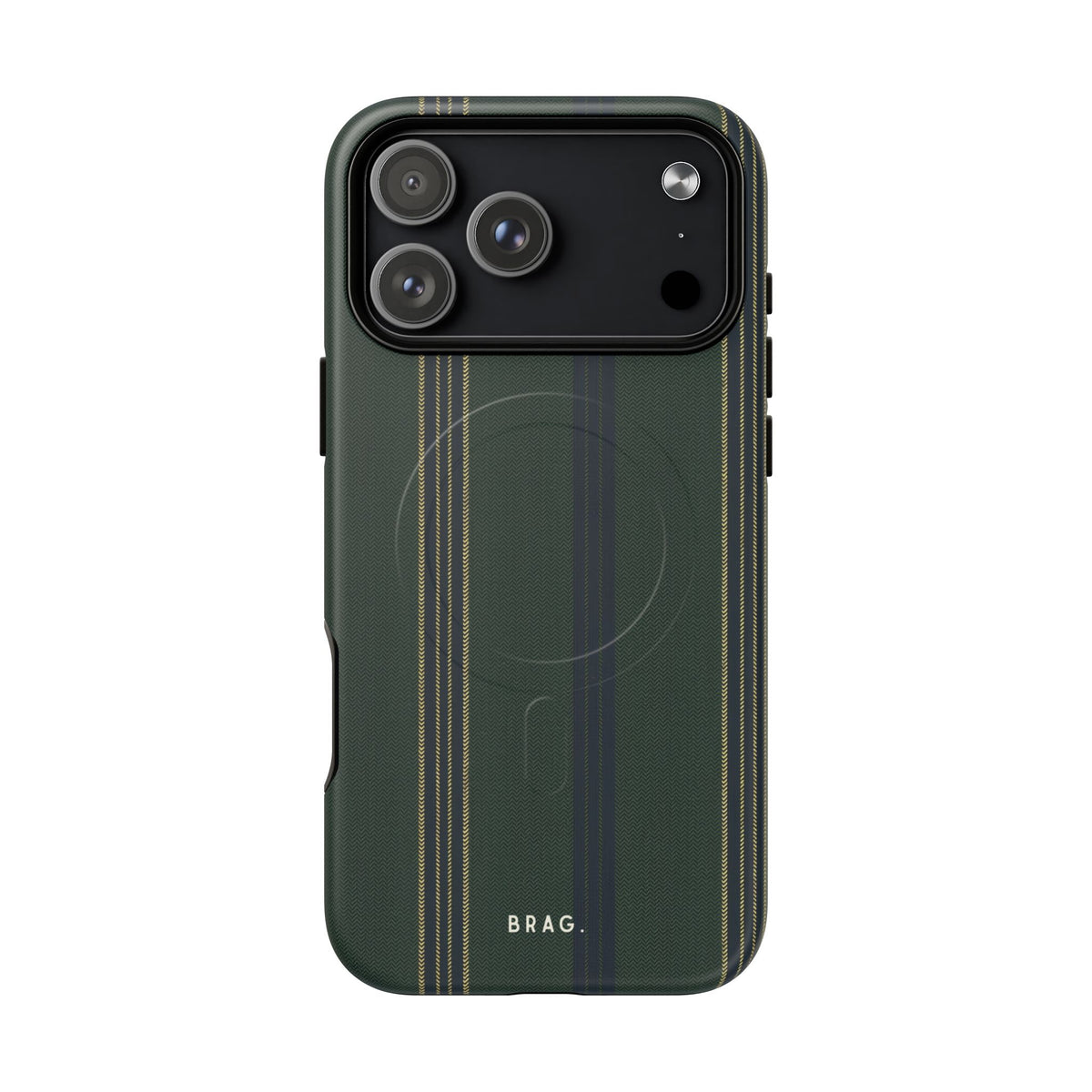 Olive Pinstripe MagSafe Tough Phone Case — Magnetic Protective Cover