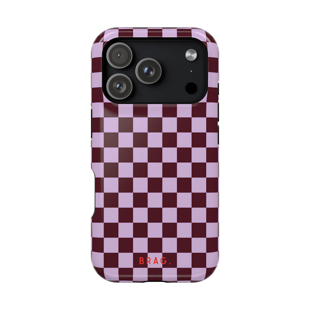 Cherry Check Magnetic Impact-Resistant Phone Case