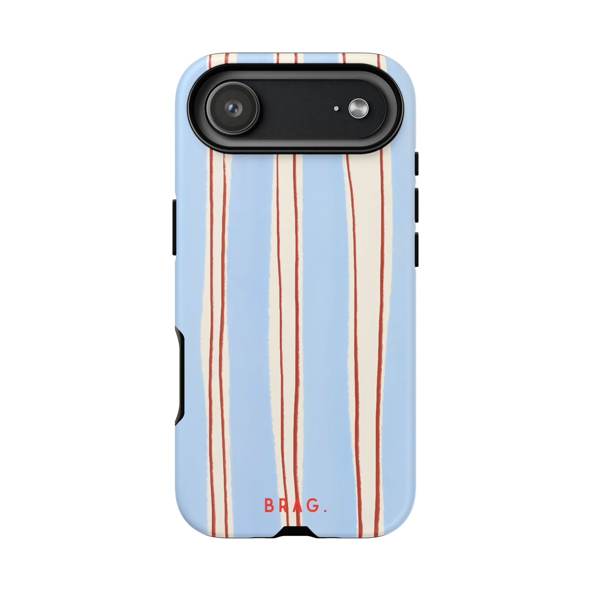Blue Linen Tough Phone Case – Shockproof Protective iPhone Cover